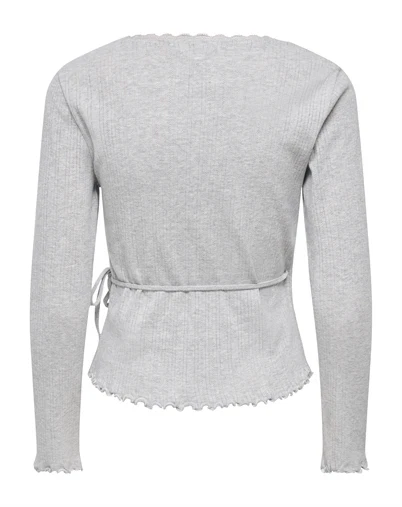 Only - ONLVips Wrap Cardigan - Light Grey Melange